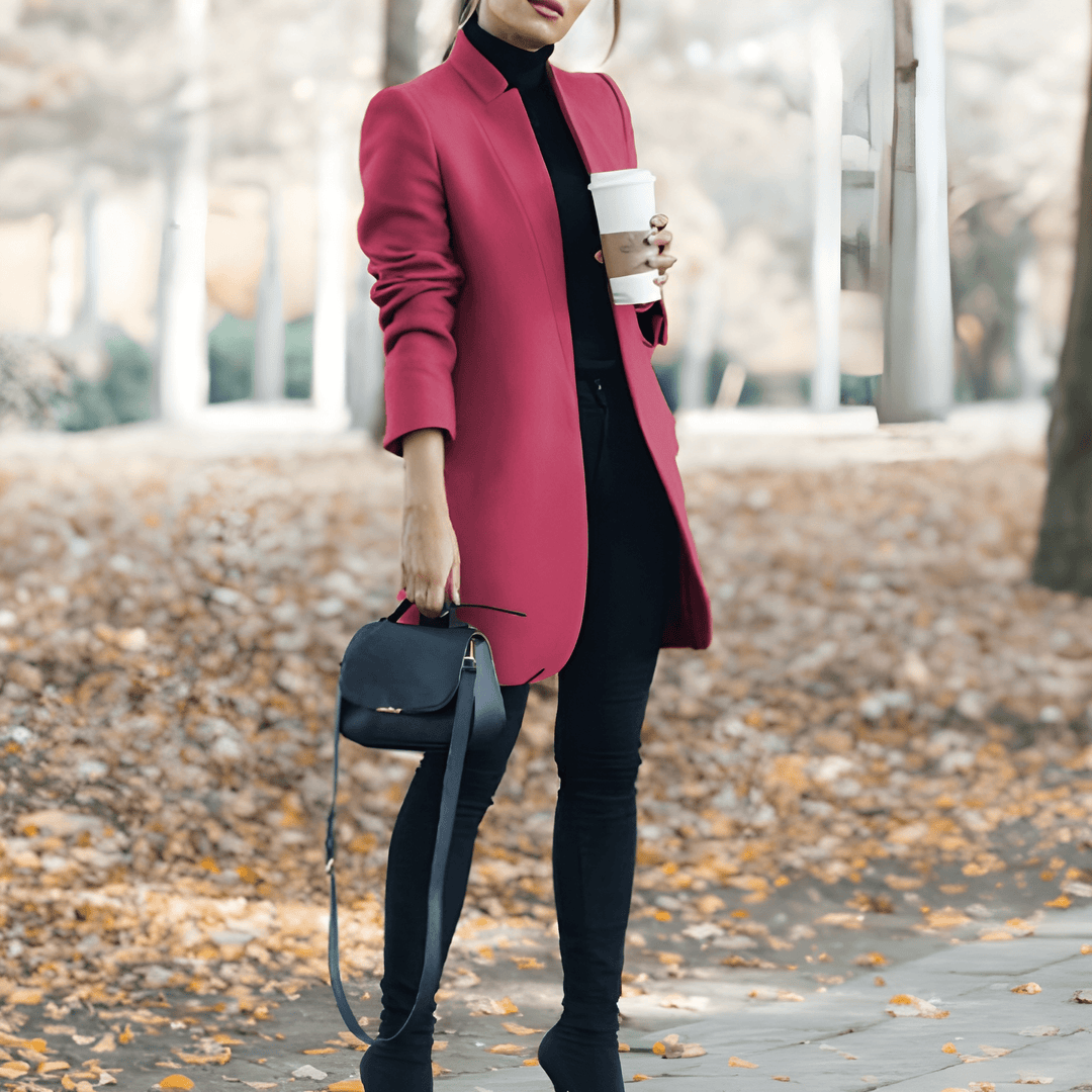 Women’s Long Coat | Elegant Open Front | Timeless Design
