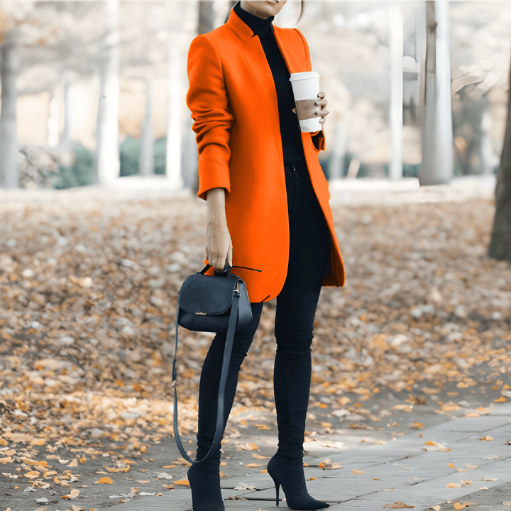 Women’s Long Coat | Elegant Open Front | Timeless Design