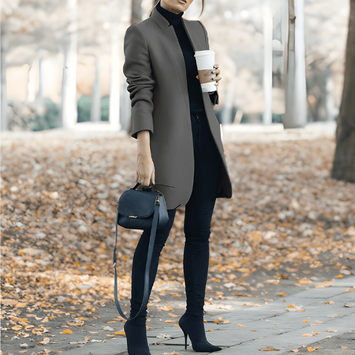 Women’s Long Coat | Elegant Open Front | Timeless Design