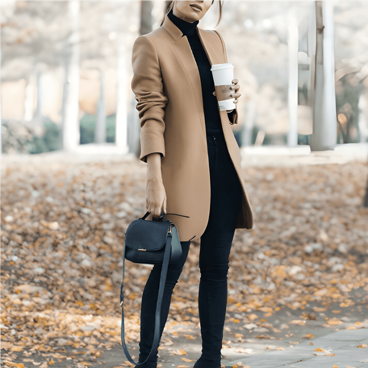 Women’s Long Coat | Elegant Open Front | Timeless Design