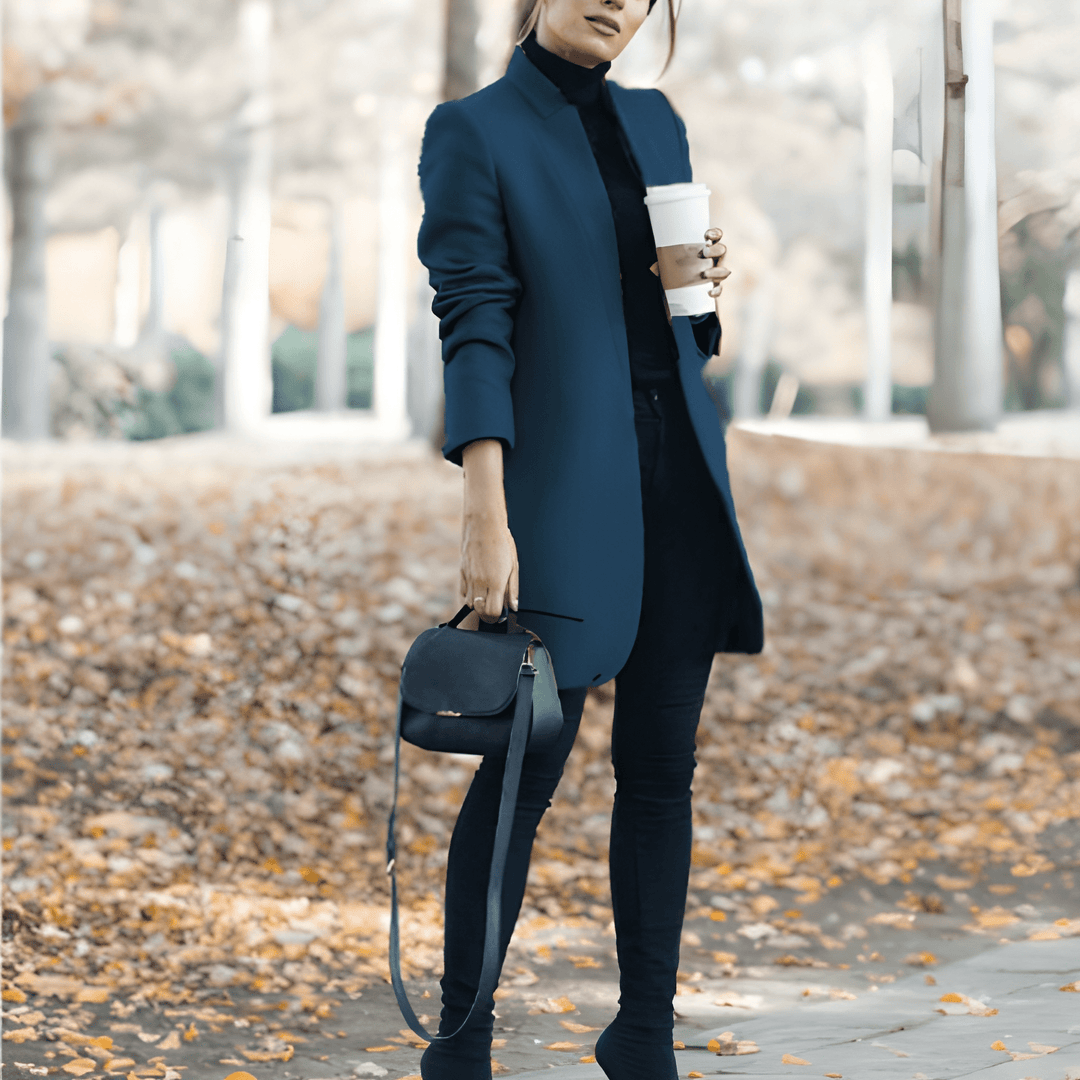 Women’s Long Coat | Elegant Open Front | Timeless Design