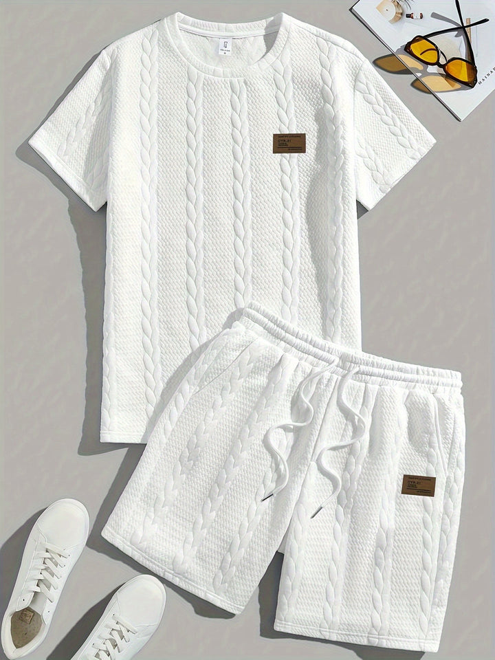 Men's Summer Set | T-Shirt & Shorts | Comfortable & Casual | Classic Design | Polyester