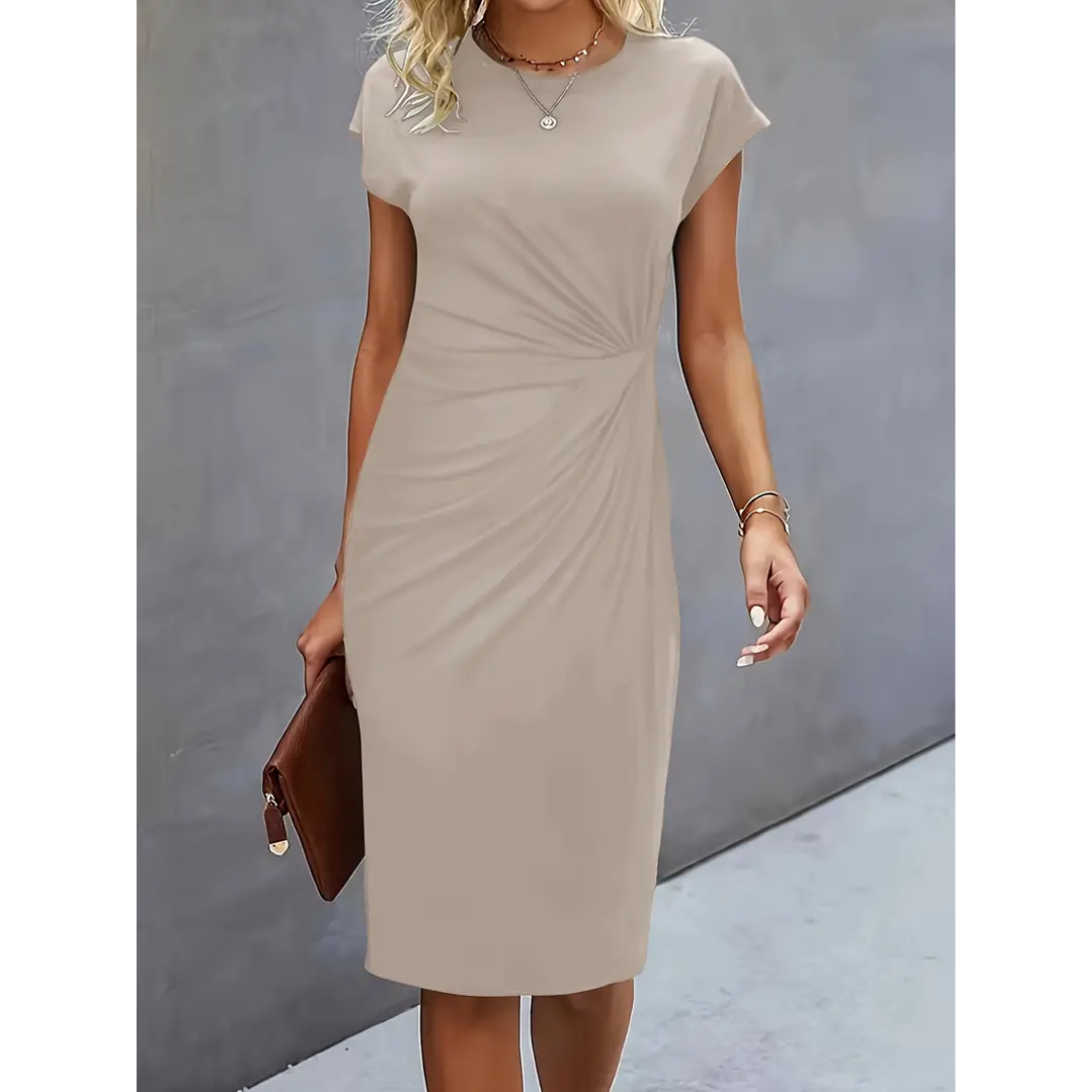 Women's Bodycon Dress | Ruched Design | Flattering & Elegant Fit | Polyester Cotton