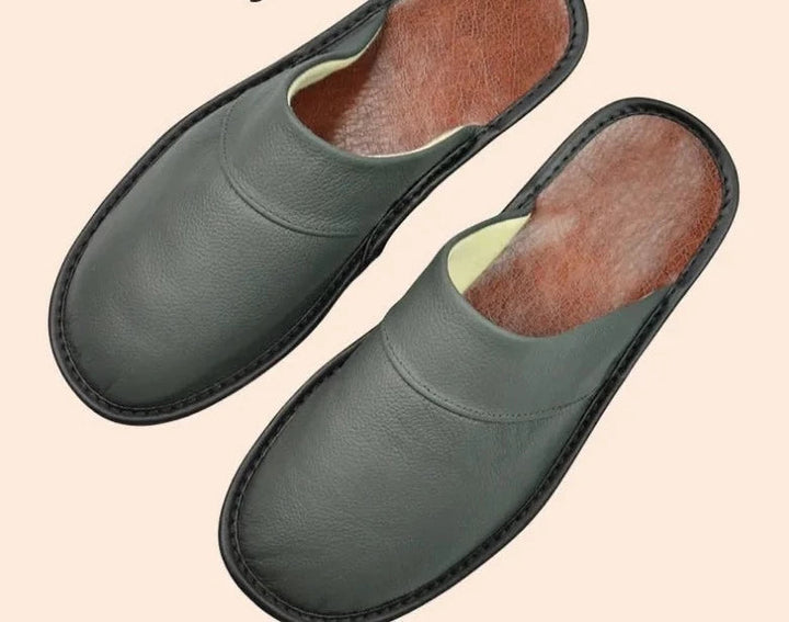 Men’s Slippers | Casual & Durable | Comfortable Fit | Premium Cowhide Leather