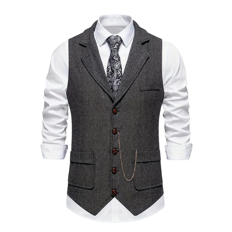 Men’s Vest | Vintage Style & Classic Fit | Timeless Lapel Detail | Premium Polyester