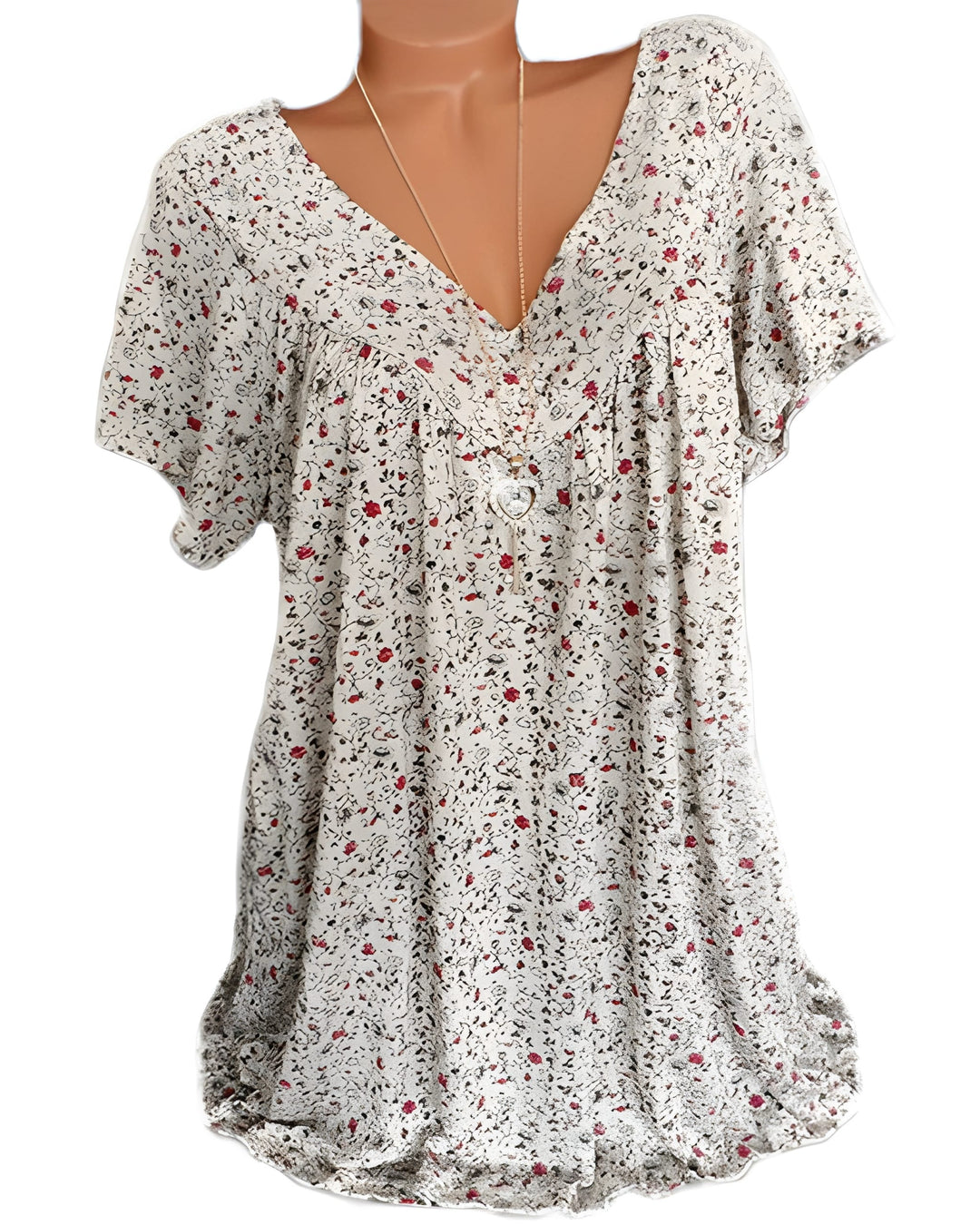 Women's Blouse | Soft & Breathable | V-Neck & Short Sleeves | Polyester