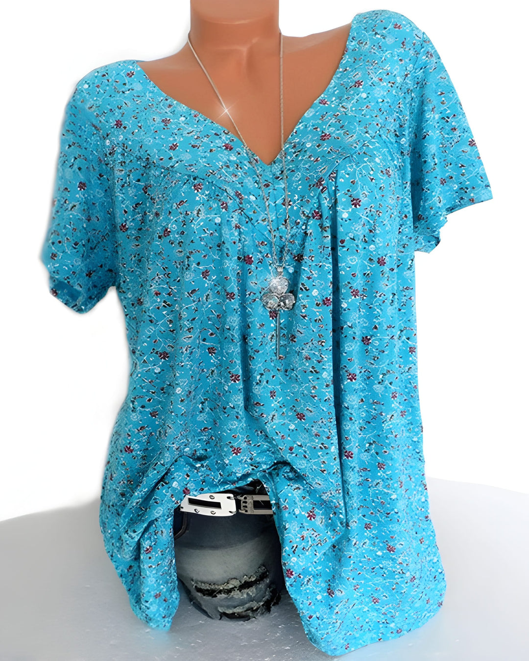 Women's Blouse | Soft & Breathable | V-Neck & Short Sleeves | Polyester