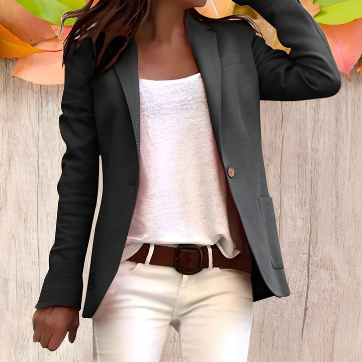 Women's Blazer | Slim Fit with Lapel & Button Closure | Long Sleeves | Polyester
