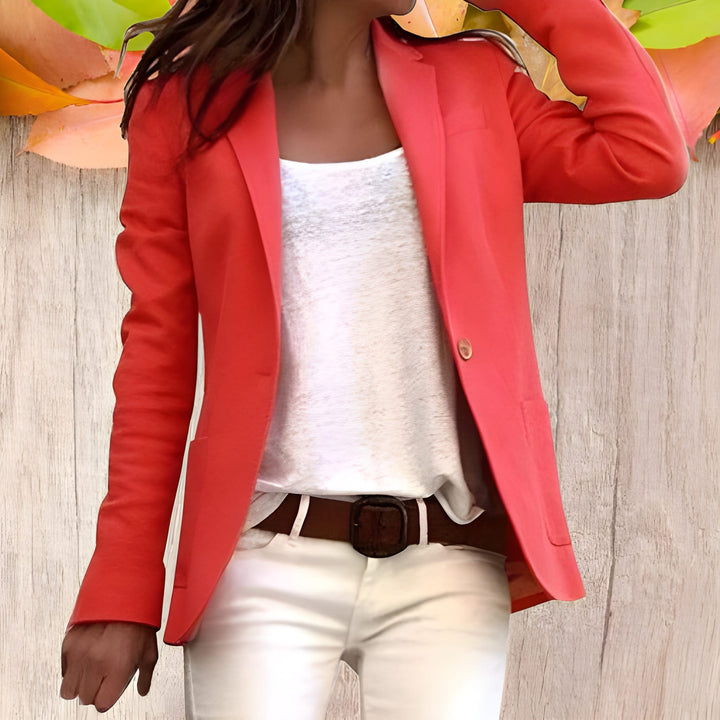 Women's Blazer | Slim Fit with Lapel & Button Closure | Long Sleeves | Polyester