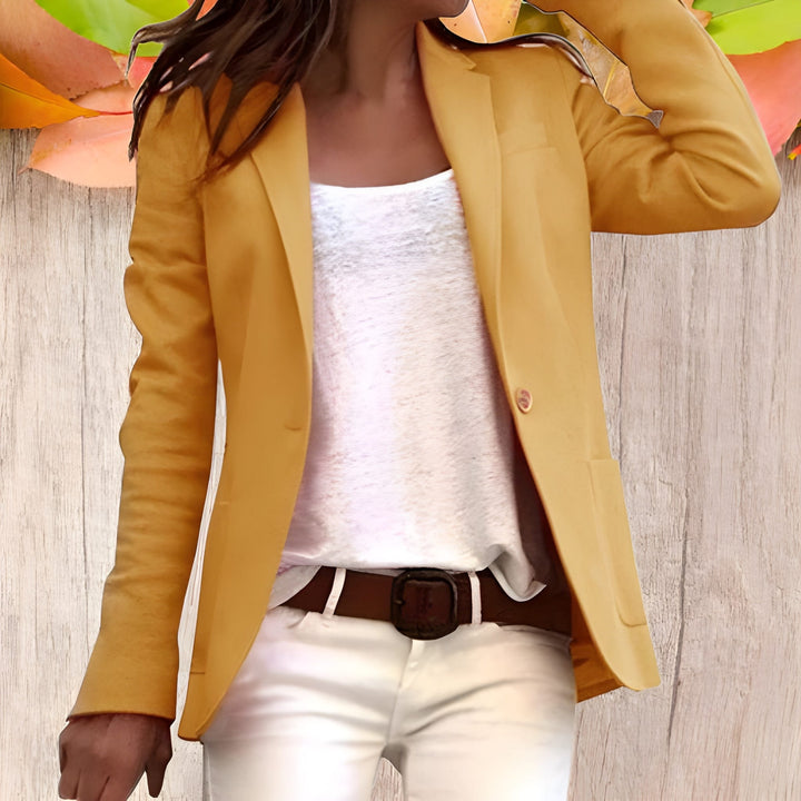 Women's Blazer | Slim Fit with Lapel & Button Closure | Long Sleeves | Polyester