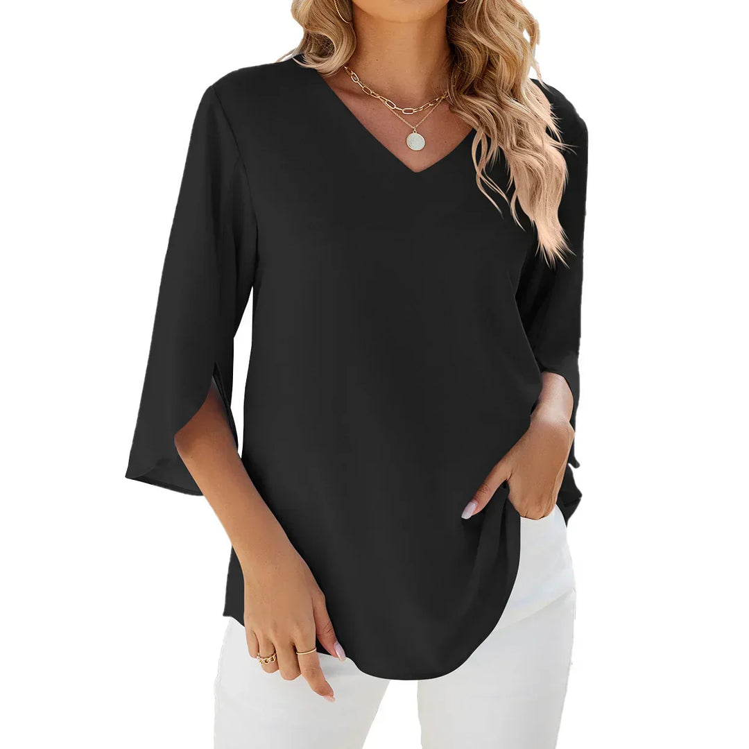 Women's Blouse | Elegant V-Neck | Flattering Fit | Polyester