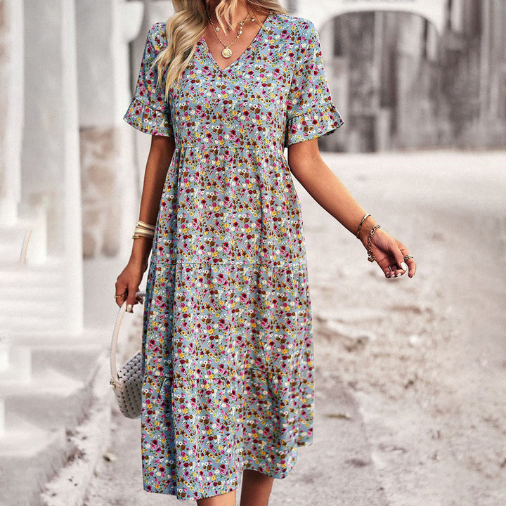 Women's Floral Dress | Timeless Midi Length | Breathable & Elegant | Polyester