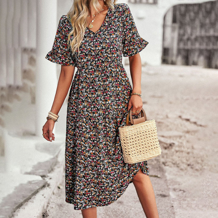 Women's Floral Dress | Timeless Midi Length | Breathable & Elegant | Polyester