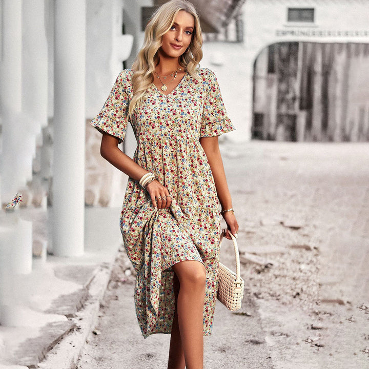 Women's Floral Dress | Timeless Midi Length | Breathable & Elegant | Polyester