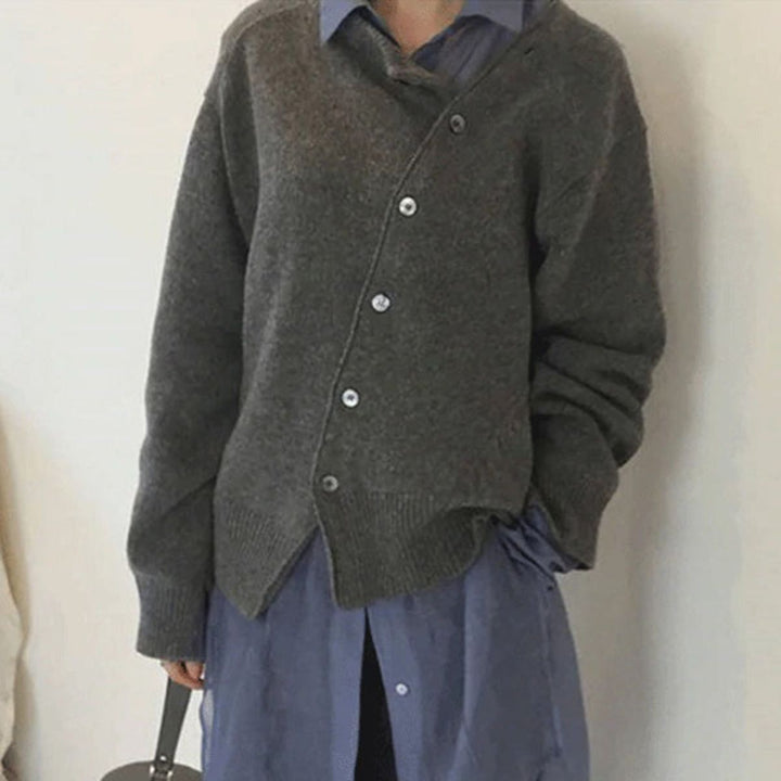 Women's Cashmere Wrap Cardigan | Asymmetric Button Detail | Soft & Warm | Elegant Fit