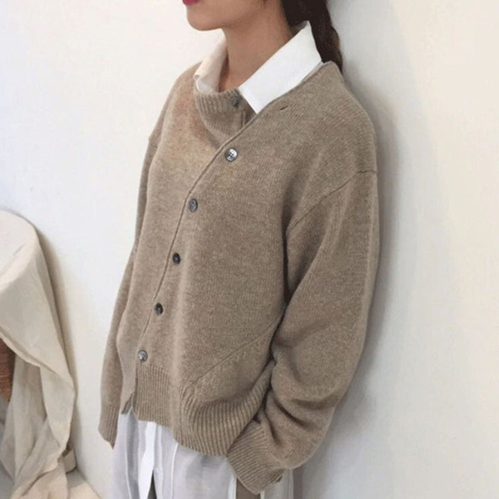Women's Cashmere Wrap Cardigan | Asymmetric Button Detail | Soft & Warm | Elegant Fit