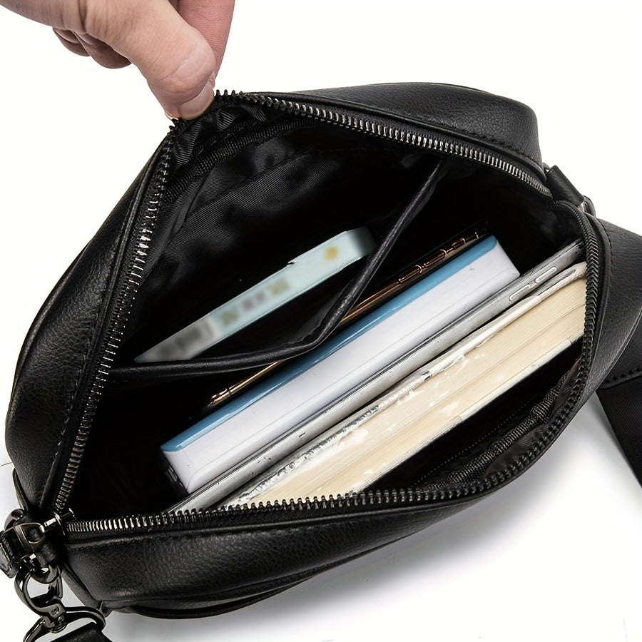 Men's Shoulder Bag | Compact & Stylish Square Design | For Business & Casual Use