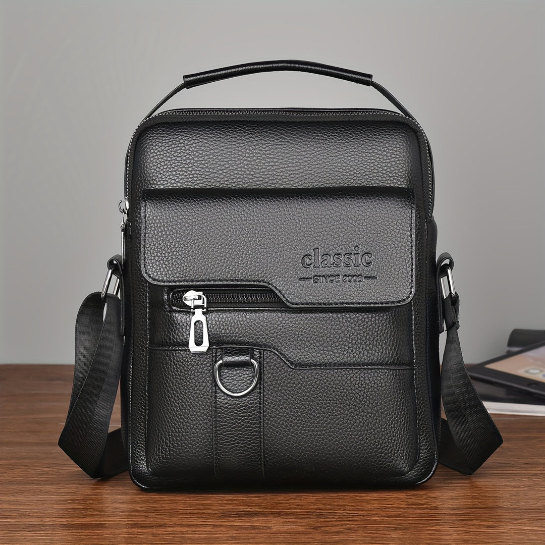 Men's Shoulder Bag | Vintage Design | Multiple Compartments & Detachable Strap