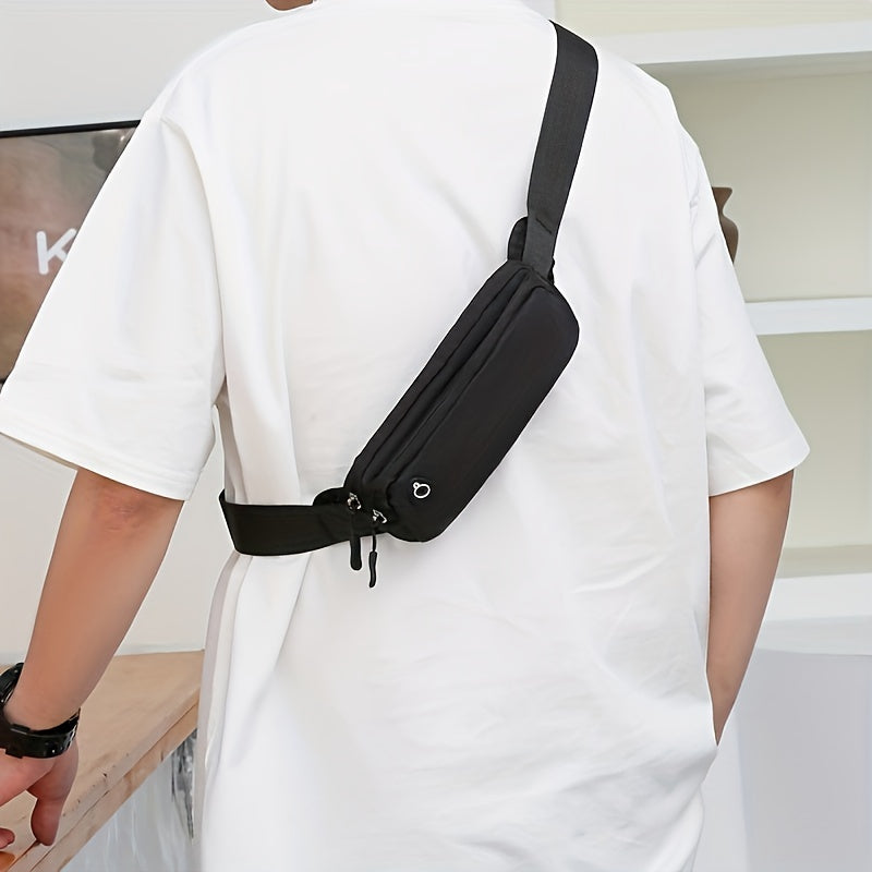 Men's Waist Bag | Sporty & Lightweight | Dual Storage Layer & Earphone Pocket | Nylon