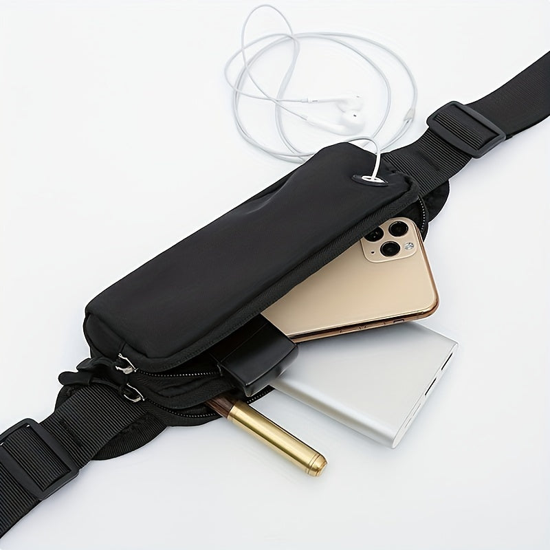Men's Waist Bag | Sporty & Lightweight | Dual Storage Layer & Earphone Pocket | Nylon