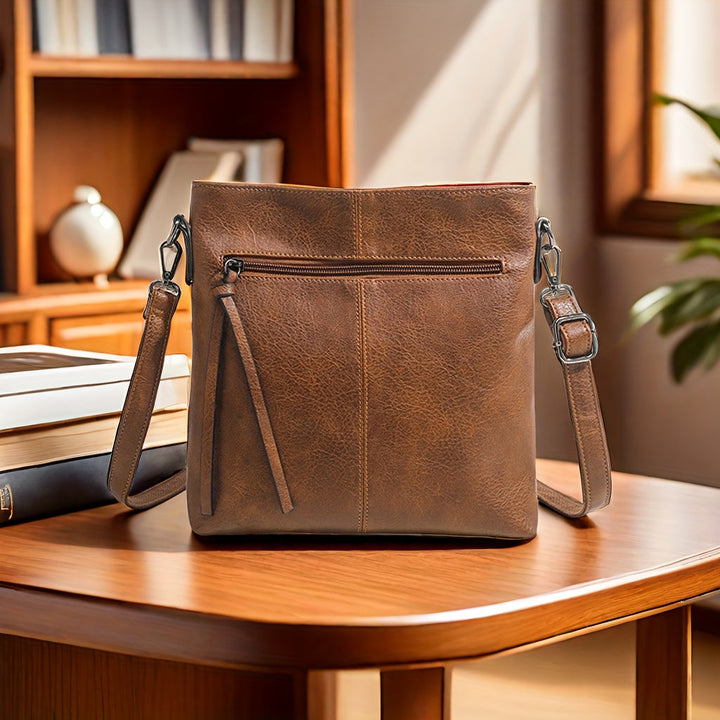 Men's Messenger Bag | Urban Style & Solid Design | PU with Zipper Closure
