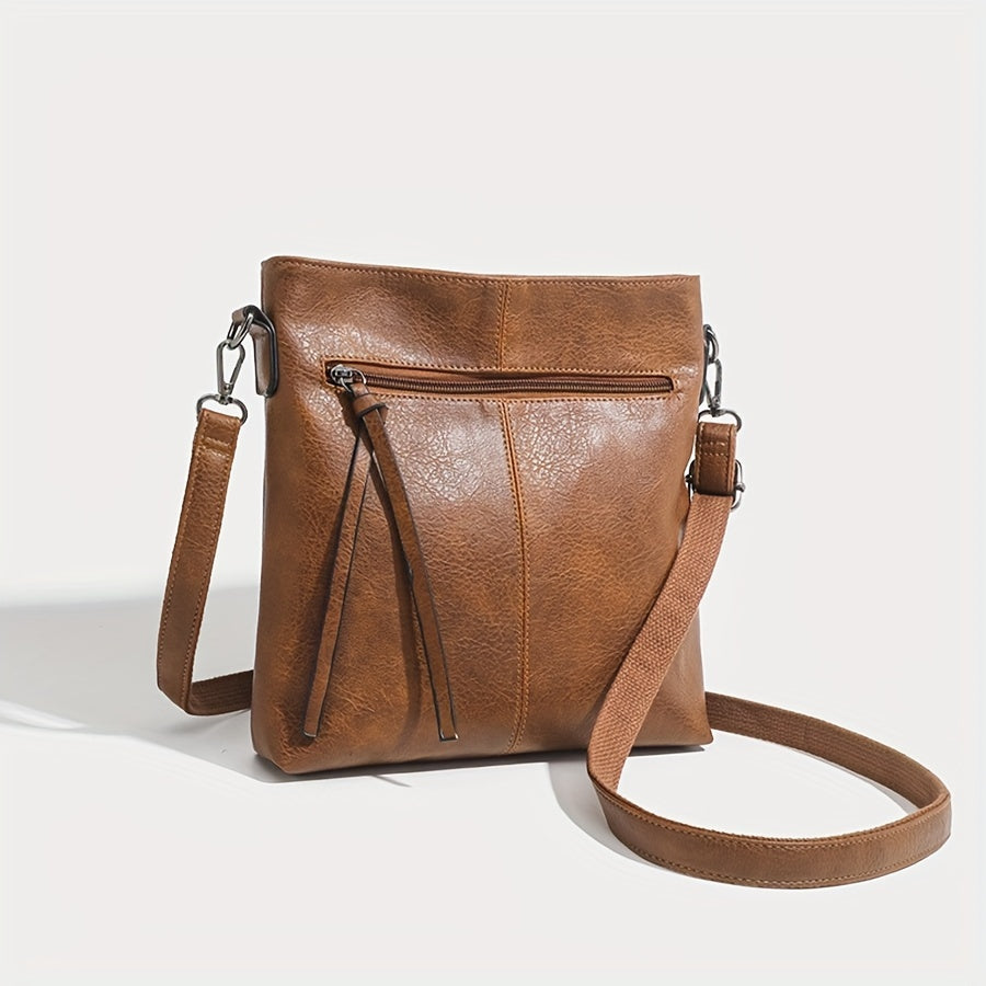 Men's Messenger Bag | Urban Style & Solid Design | PU with Zipper Closure