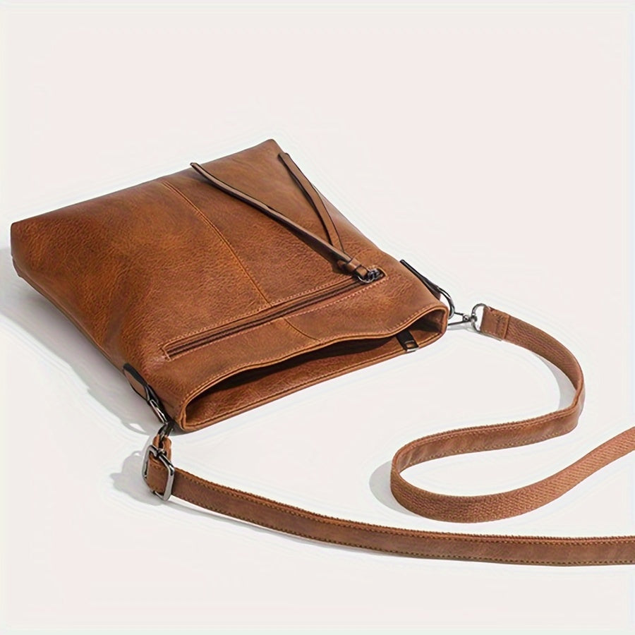 Men's Messenger Bag | Urban Style & Solid Design | PU with Zipper Closure