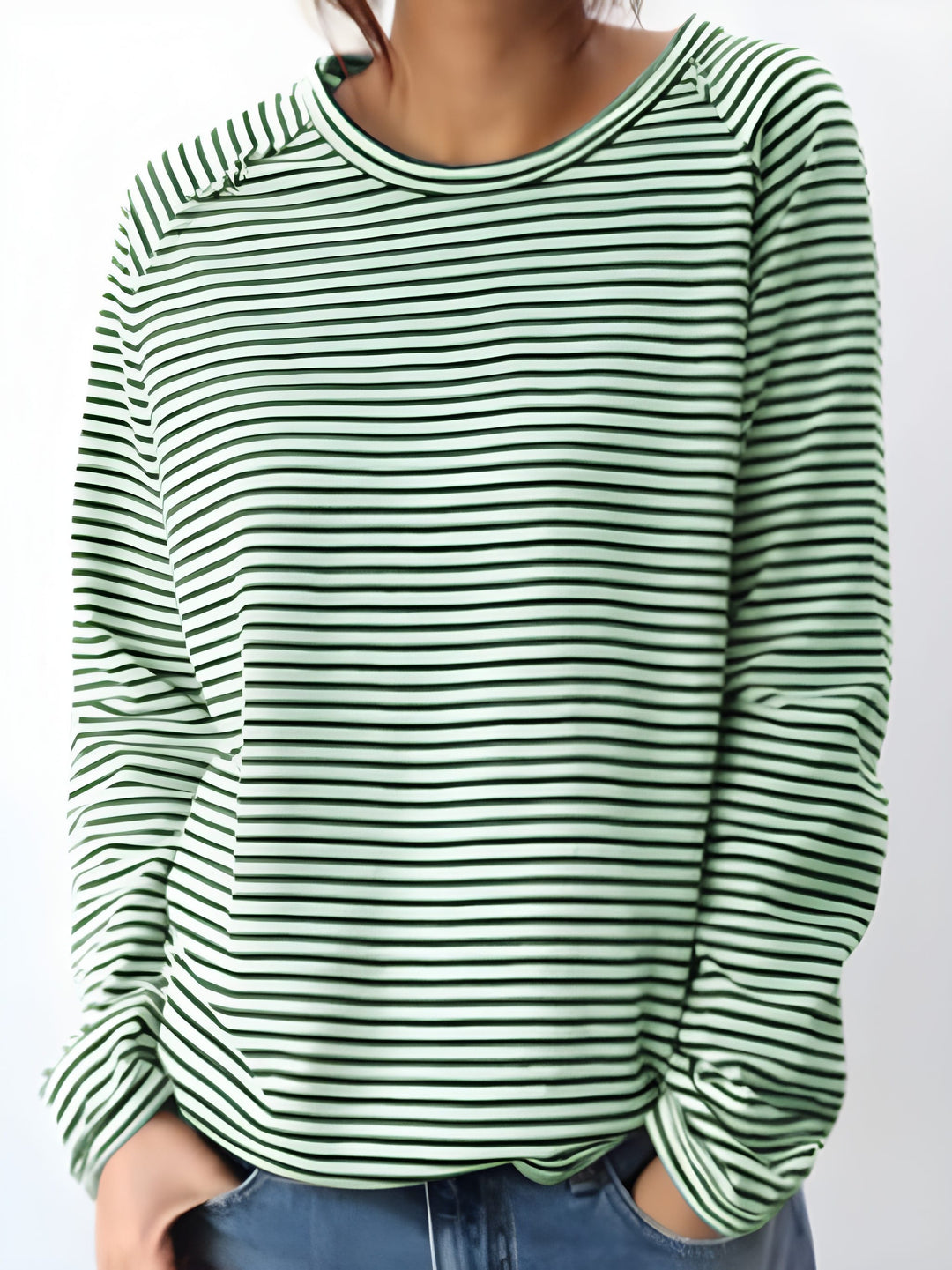 Women's Long Sleeve Top | Classic Black & White | Minimalist Design | Soft Cotton Blend