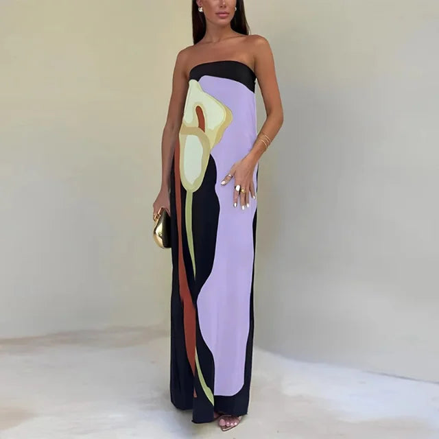 Women's Strapless Dress | Eye-Catching Print | Elegant Fit | Lightweight Fabric