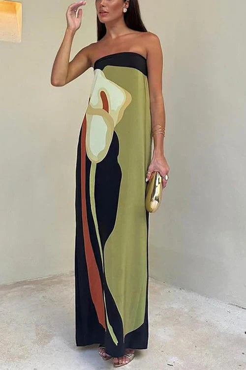 Women's Strapless Dress | Eye-Catching Print | Elegant Fit | Lightweight Fabric