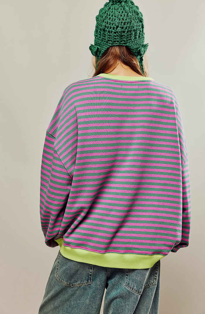 Oversized Striped Sweater for Women | Relaxed Fit | Trendy Everyday Look | Versatile Style