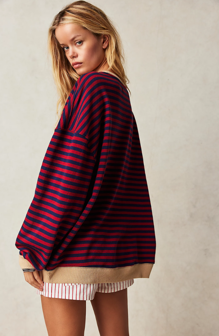 Oversized Striped Sweater for Women | Relaxed Fit | Trendy Everyday Look | Versatile Style