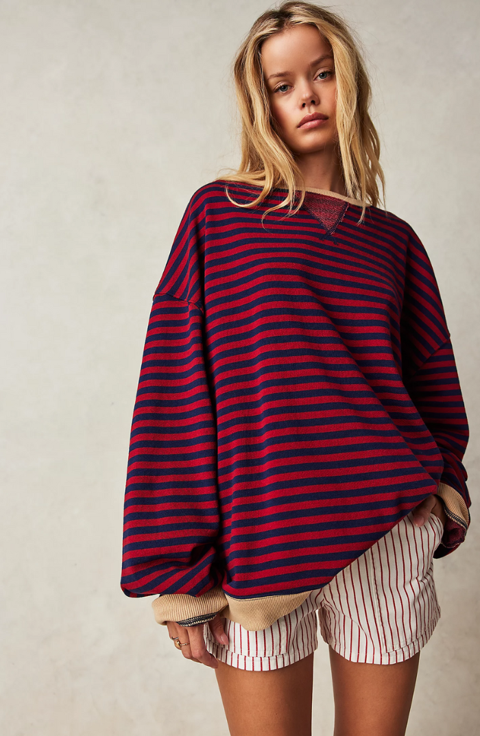 Oversized Striped Sweater for Women | Relaxed Fit | Trendy Everyday Look | Versatile Style