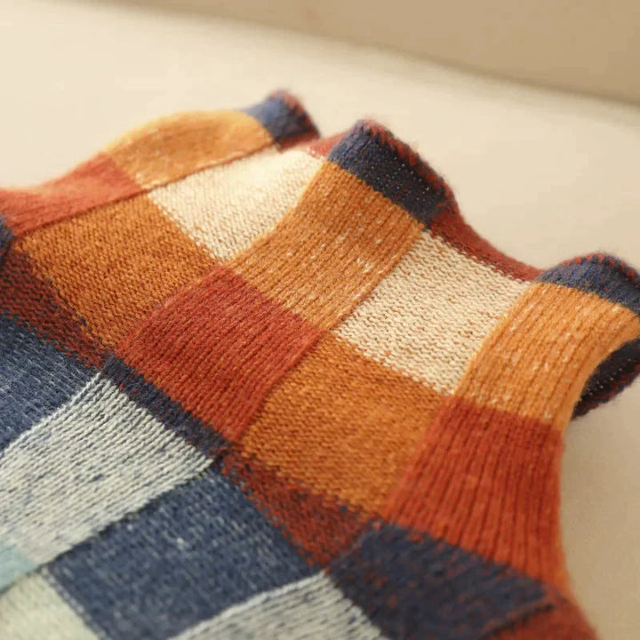 Cashmere Patchwork Turtleneck | Elegant Fit | Soft & Warm | Couture-Inspired Style