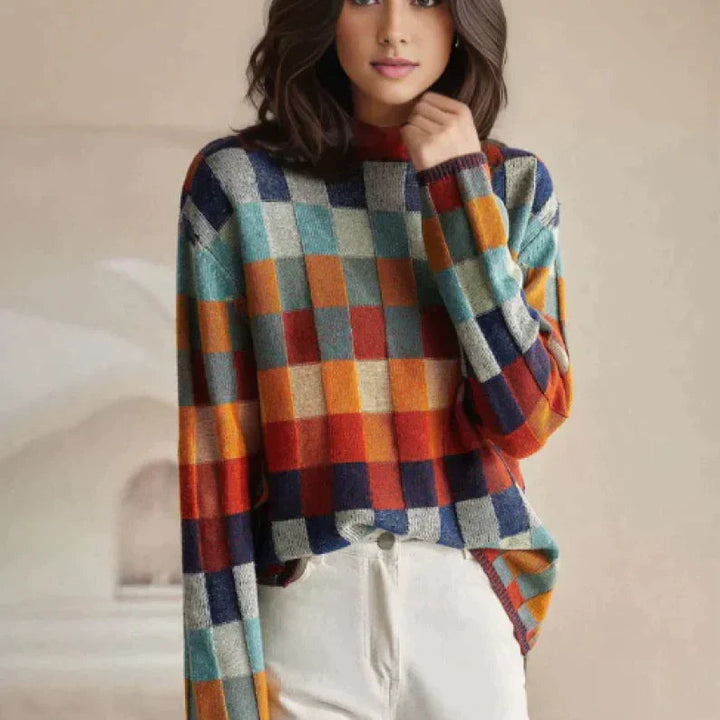 Cashmere Patchwork Turtleneck | Elegant Fit | Soft & Warm | Couture-Inspired Style
