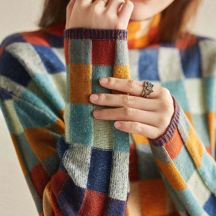 Cashmere Patchwork Turtleneck | Elegant Fit | Soft & Warm | Couture-Inspired Style