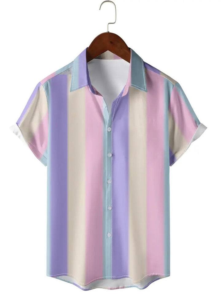 Men’s Shirt | Striped Design | Regular Fit & Summer Look | Polyester