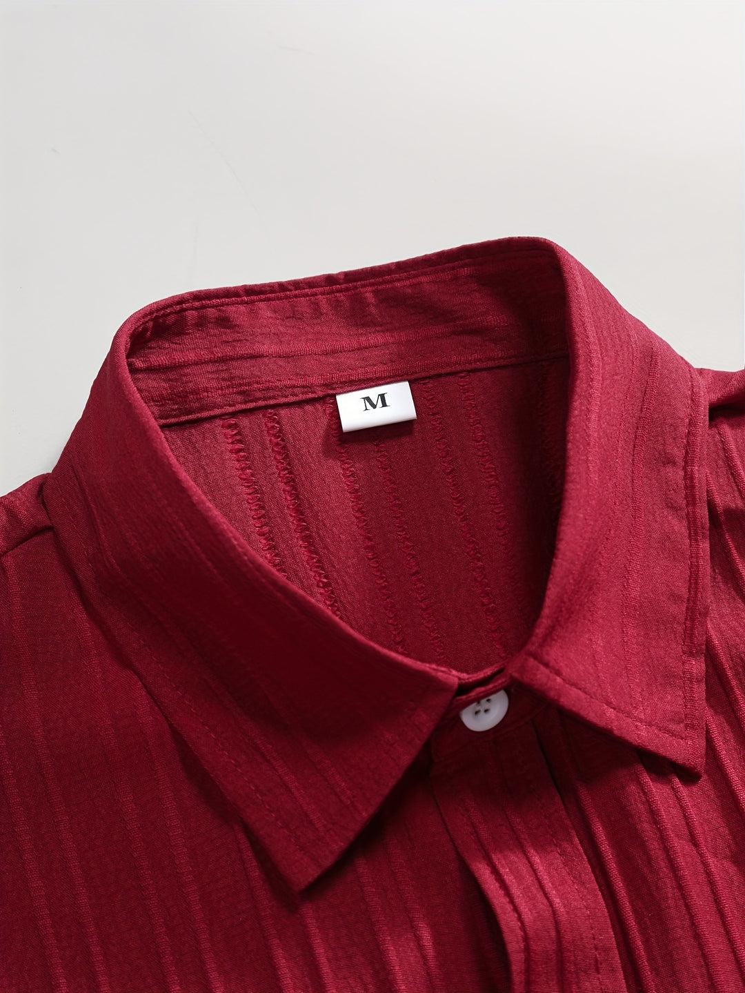 Men's Short Sleeve Shirt | Vertical Stripes & Breathable | Perfect for Summer | Polyester