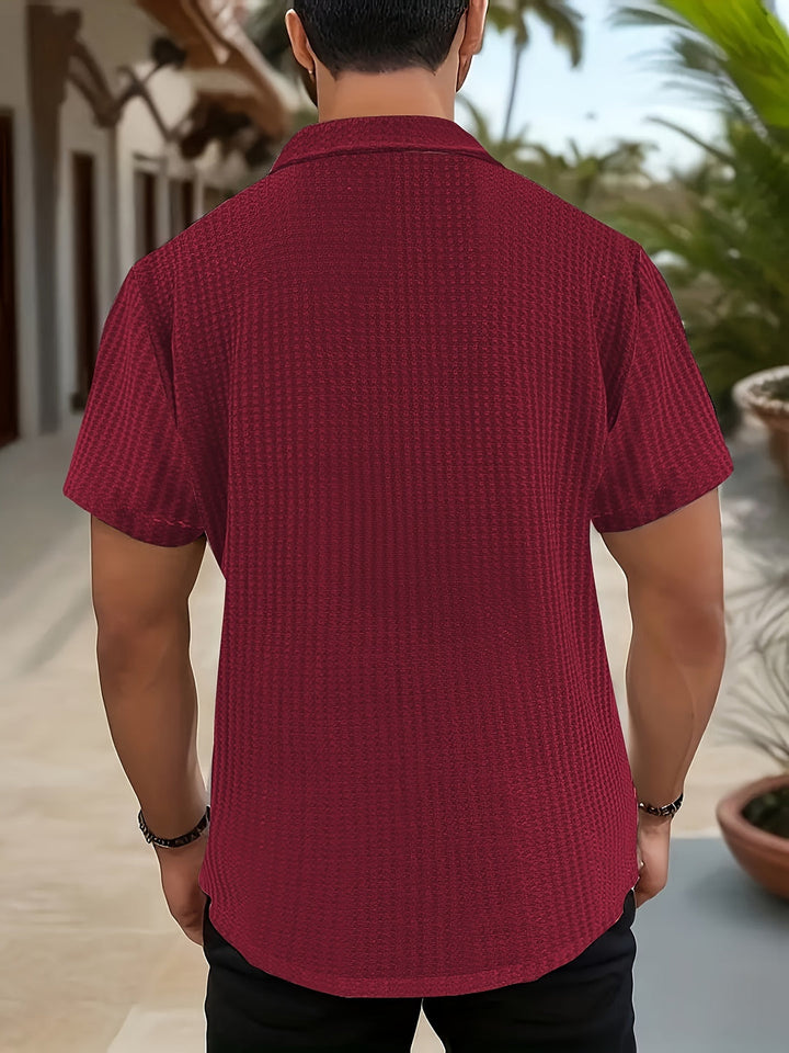 Men's Stretch Fit Shirt | Lightweight & Breathable | Ribbed Design | Polyester Spandex