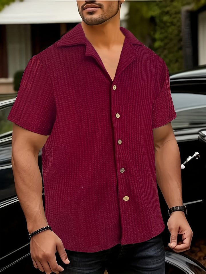 Men's Stretch Fit Shirt | Lightweight & Breathable | Ribbed Design | Polyester Spandex
