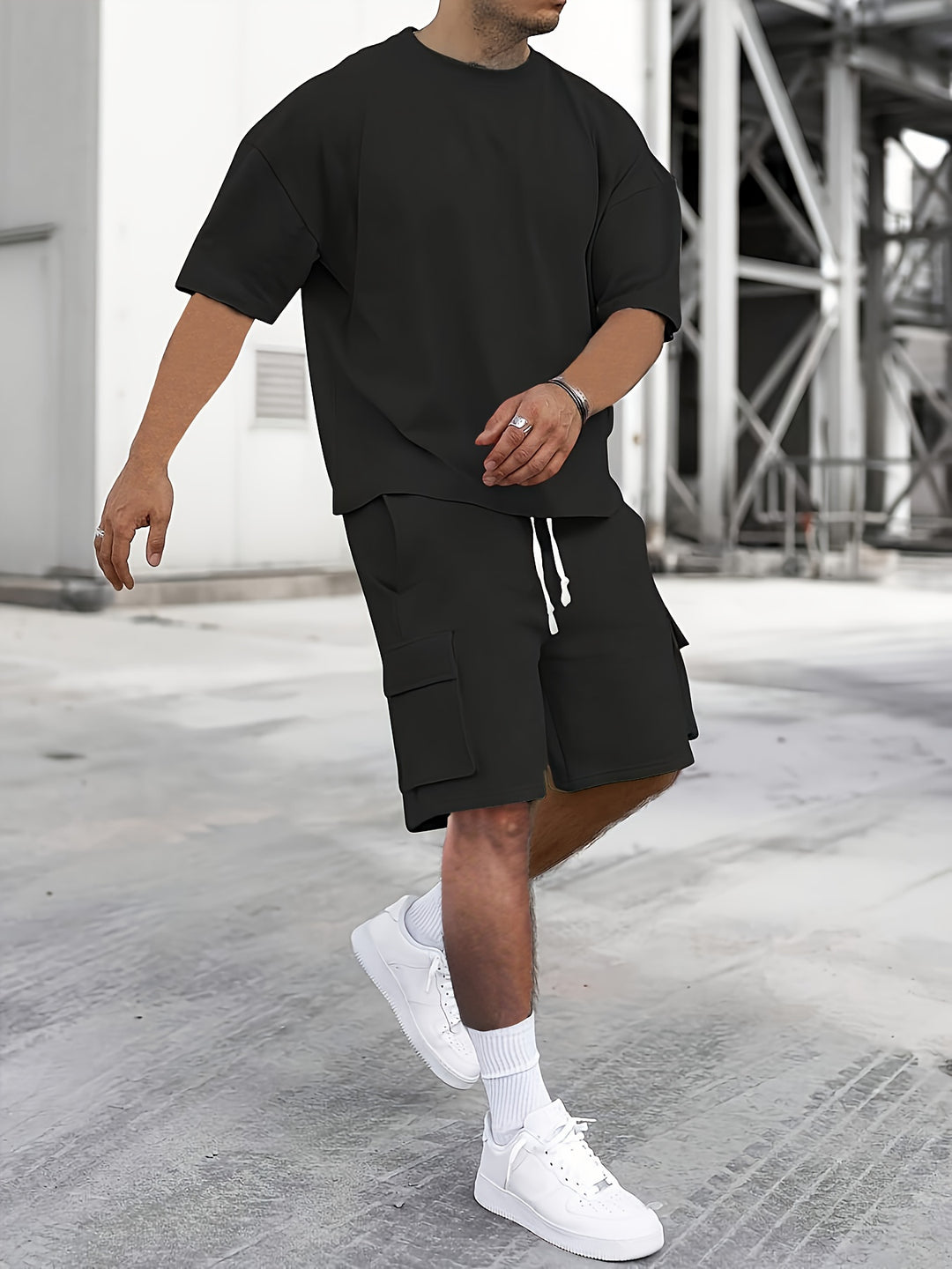 Men's Sports Set | Breathable Fabric | Comfort & Style | T-Shirt & Shorts | Polyester