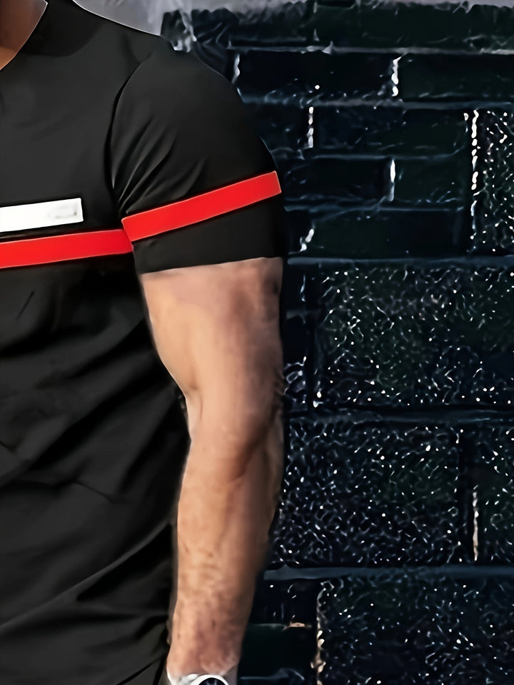 Men's Summer Sports Set | Short Sleeves & Long Trousers | Comfort & Style | Polyester