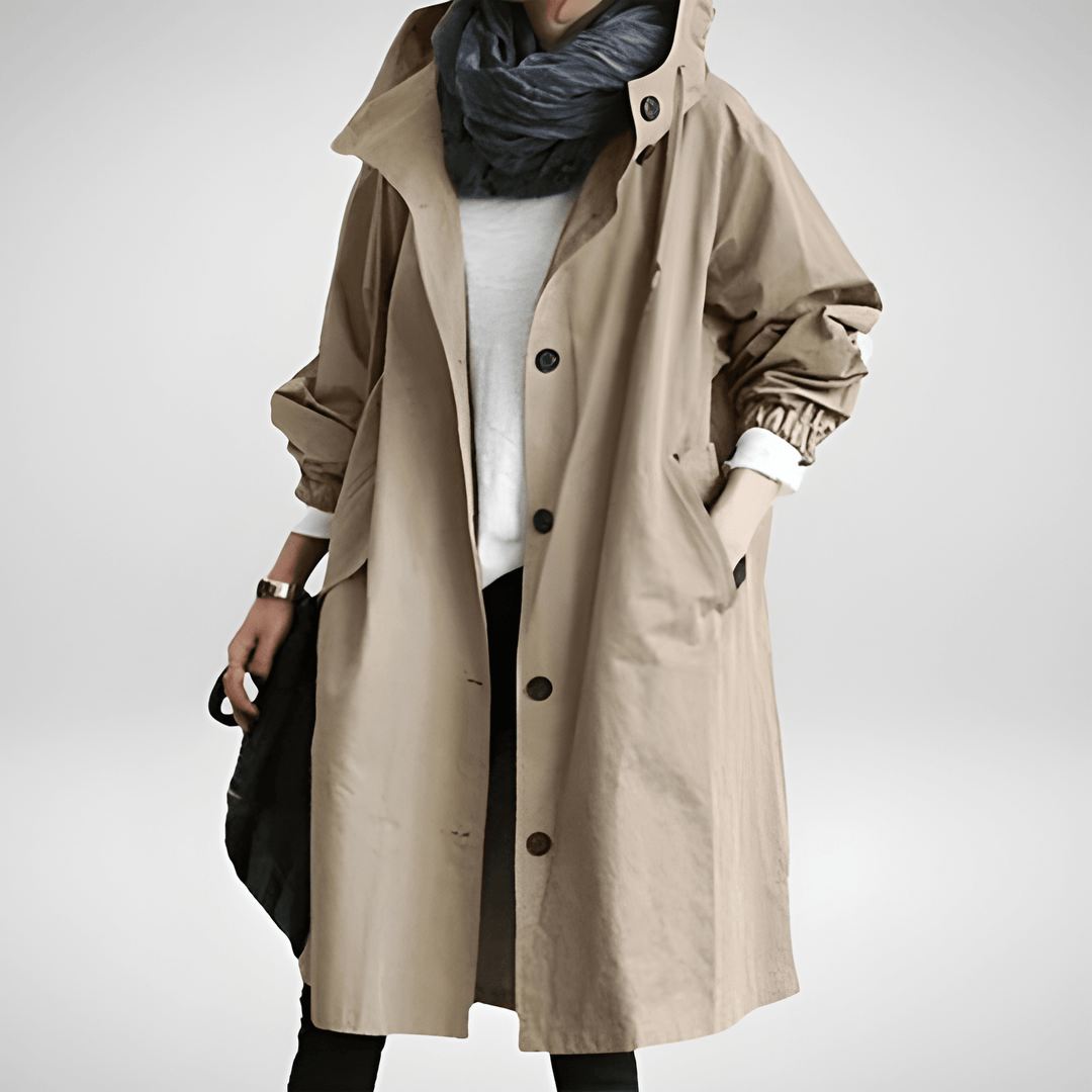 Women’s Long Waterproof Raincoat | Elegant & Functional | Polyester