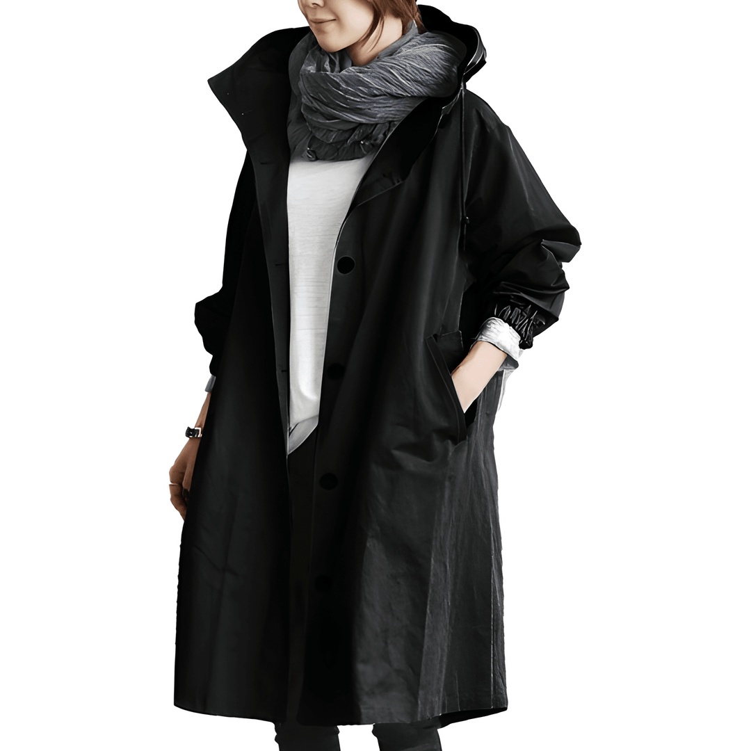 Women’s Long Waterproof Raincoat | Elegant & Functional | Polyester