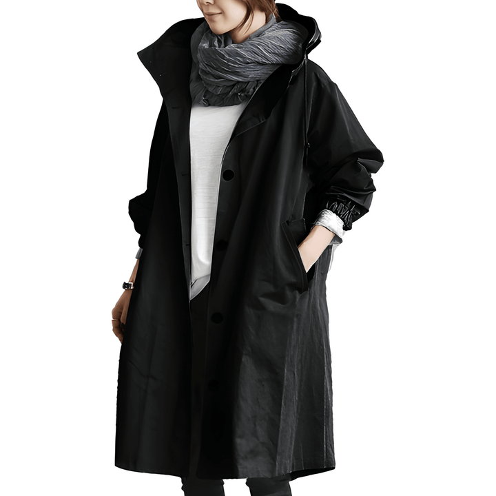 Women’s Long Waterproof Raincoat | Elegant & Functional | Polyester