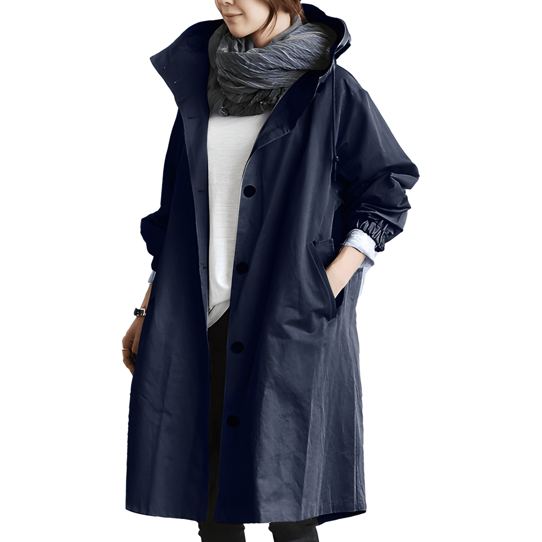 Women’s Long Waterproof Raincoat | Elegant & Functional | Polyester