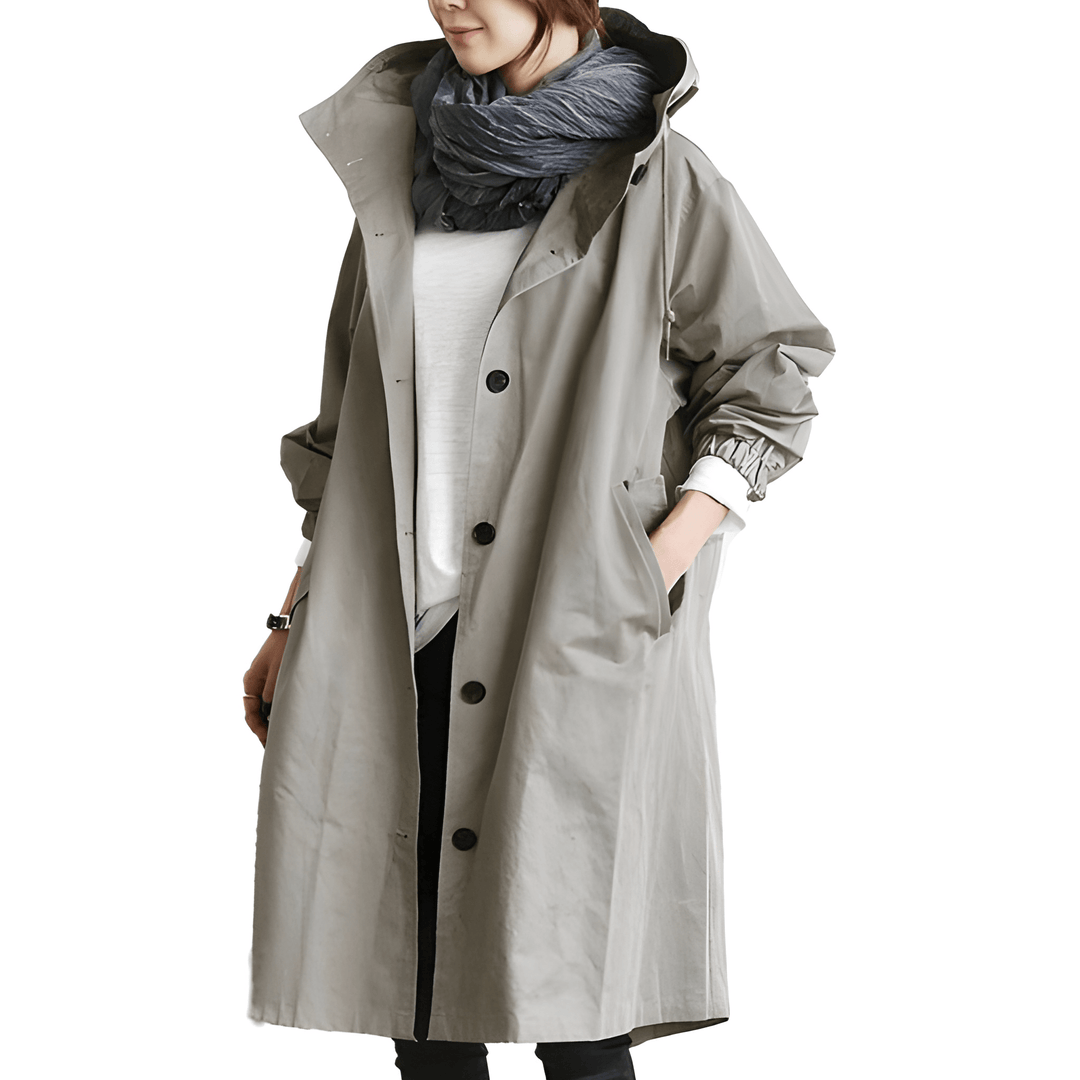 Women’s Long Waterproof Raincoat | Elegant & Functional | Polyester