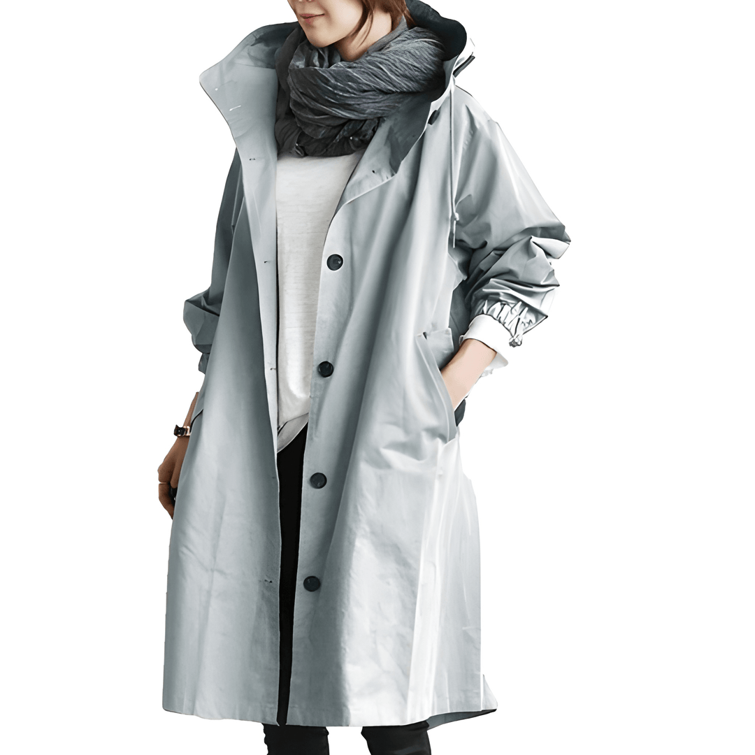 Women’s Long Waterproof Raincoat | Elegant & Functional | Polyester