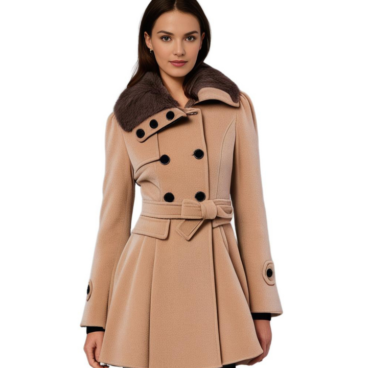 Women’s Winter Coat | Stylish & Cozy | Faux Fur Collar | Polyester & Rayon