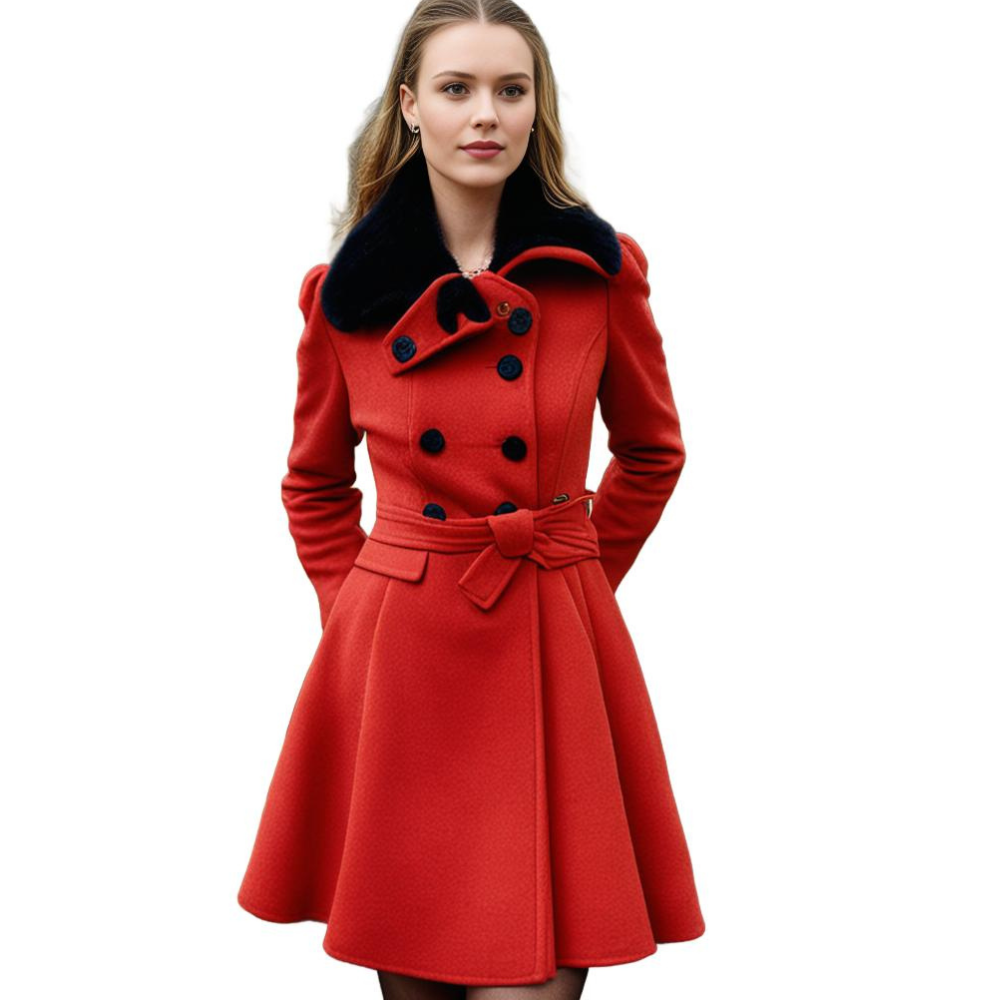 Women’s Winter Coat | Stylish & Cozy | Faux Fur Collar | Polyester & Rayon